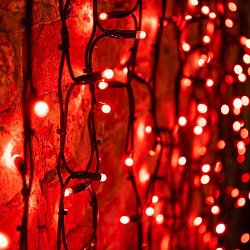 Гирлянда светодиодная Занавес 2х1,5м 360 LED КРАСНЫЙ черный КАУЧУК IP67 постоянное свечение 230В блок в комплекте NEON-NIGHT 237-122