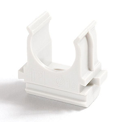 Крепёж-клипса для труб Полистирол белая d32 мм (25шт/500шт уп/кор) Промрукав PR.02732б