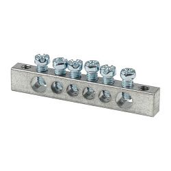 Шина PEN "ноль-земля" (6x9мм) 6 отв. цинк крепеж по краям EKF 