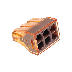 Экспресс-клемма СМК 773-606 с пастой, 6-проводная 0,75-4 мм² (50 шт/уп) REXANT 