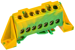 TEKFOR Шина PE "земля" в комбинированном DIN-изоляторе "Стойка" 6х9-7-ЖЗ IEK TF-NN10-07-DP-K52