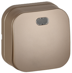 GLORY Выключатель 1-клавишный для открытой установки с индикацией 10А ВС20-1-1-ХШм шампань матовый IEK EVH11-K37M-10