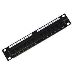 Панель коммутационная 10", 1U, 12 портов UTP, RJ-45, CAT 5e REXANT 04-0025