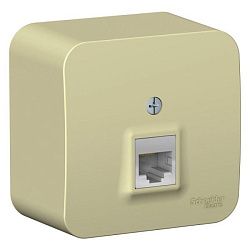 Розетка компьютерная 1-м ОП Blanca RJ45 кат.5E с изолир. пластиной беж. SE BLNIA045007 1272640