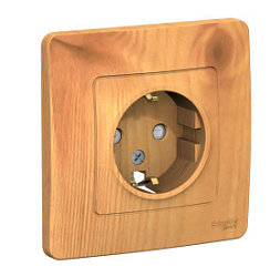 Розетка 1-м СП Blanca 16А IP20 250В с заземл. защ. шторки ясень SE BLNRS001115 1210405