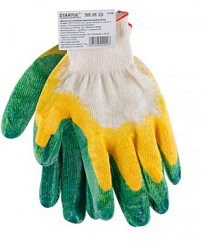 Перчатки х/б с латексным покрытием (двойной облив) 13 класс STARTUL SF1020