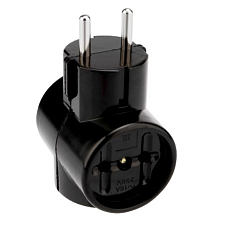 Сетевой разветвитель 3 гн. б/з, 6A, 3Т чёрный, в индивидуальной упаковке 