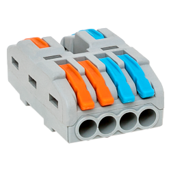 Строительно-монтажная клемма СМК 222-424 разветвительная 4 выхода 0,08-4 мм2 EKF 