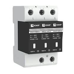 Ограничитель импульсных напряжений ОПВ-D/3P In 5кА 275В с сигн. EKF opv-d3