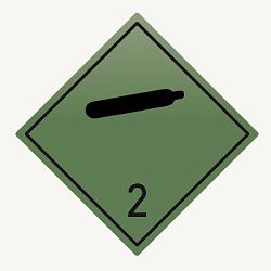 Знак наклейка 2.1 "Невоспламеняющиеся, нетоксичные газы" (250x250) EKF an-7-2-1