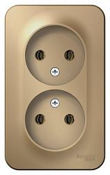 Розетка 2-м ОП Blanca 16А IP20 250В без заземл. без защ. шторок титан SE BLNRA000204 1210577