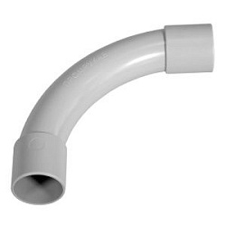 Соединитель угловой d32 мм безгалогенный (HF) атмосферостойкий серый (15шт/135шт уп/кор) Промрукав PR13.0359