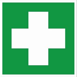 Знак наклейка EC01 "Аптечка первой медицинской помощи" (200х200) EKF an-4-03