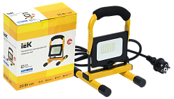 Прожектор светодиодный СДО 06-20П переносной 6500К IP65 черный IEK LPDO603-020-65-K02
