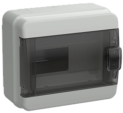 TEKFOR Корпус пластиковый КМПн-8 IP65 черная прозрачная дверь IEK TF5-KP72-N-08-65-K03-K02