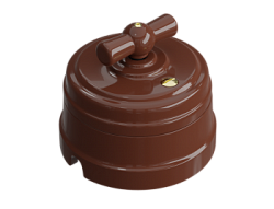 Выключатель ретро фарфоровый поворотный перекрестн(в комплекте с подъемной рамкой D70x60), цвет - GE70402-04