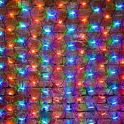 Гирлянда светодиодная Сеть 2x1,5м 288 LED МУЛЬТИ черный каучук IP67 постоянное свечение 230В блок в комплекте NEON-NIGHT 217-119