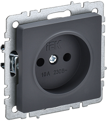 BRITE Розетка 1-местная без заземления без защитных шторок 10А РС10-1-0-БрГ графит IEK BR-R10-10-K53