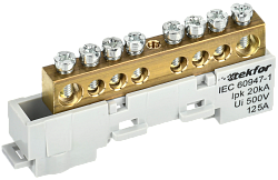 TEKFOR Шина L "фаза" неизолированная на универсальном держателе 8х12-8-Ср IEK TF-NN20-08-DL-K03