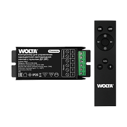 Контроллер 3-канальный WOLTA WLC-C/04-24A 12-24В для одноцветной светодиодной ленты 12-24В, 24А с пультом RF WLC-C/04-24A