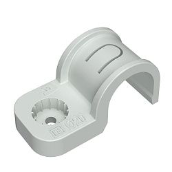 Крепеж-скоба пластиковая односторонняя для прямого монтажа атмосферостойкая серая в п/э d20 мм (10шт PR13.0398