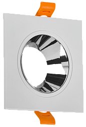 LIGHTING Светильник 4107 встраиваемый поворотный под лампу GU10 белый/хром пластик IEK LT-UVB0-4107-GU10-1-K23