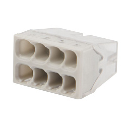 Экспресс-клемма REXANT СМК 2273-208, 8-проводная 0.5-2.5 мм², прозрачная, блистер (6 шт./уп.) 