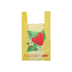 Пакет майка ПНД 30+15*55, 22мкм "Ягоды" (100шт./уп) 61-0108