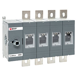 Рубильник 630A 4P без рукоятки управления TwinBlock EKF tb-s-630-4p