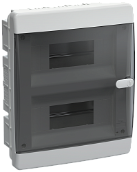 UNION Compact Корпус пластиковый ЩРВ-П-18 IP41 черная прозрачная дверь IEK UIC-KP12-V-18-41-K01