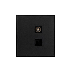 Розетка STRONG компьютерная RJ45 кат6 + TV с/у антрацит KRANZ KR-78-0722-5