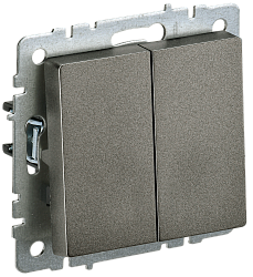 BRITE Выключатель 2-клавишный 10А ВС10-2-0-БрТБ темная бронза IEK BR-V20-0-10-K45
