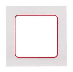 Стокгольм Рамка 1-местная белая с линией цвета красный EKF EXM-G-304-20