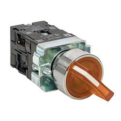 Переключатель BD21 2P c желтой подсветкой 24В NO EKF xb2-bk21-y-24