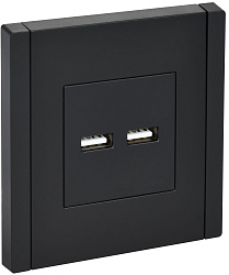 FORTE&PIANO Розетка USB A+A 3,1А FP149 черный IEK FP-U21-D31-K02