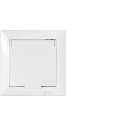 Розетка штепсельная брызгозащищенная с заземляющим контактом со шторками скрытой установки РС16-394 5315BY