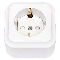 Розетка штепсельная с заземляющим контактом и шторками открытой установки РА16-280 185BY