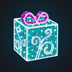 Декоративная 3D фигура Подарок 100 см белый 501-543