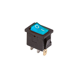 Выключатель клавишный 250V 6А (3с) ON-OFF синий с подсветкой Mini (RWB-206, SC-768) REXANT 36-2151