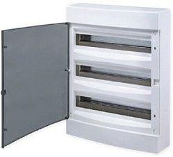 Щит распределительный навесной "Unix" прозрачная дверь 3х18 (54) модулей 526x396x112 IP40 ux-3x18-n