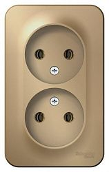 Розетка 2-м ОП Blanca 16А IP20 250В без заземл. без защ. шторок с изолир. пластиной титан SE BLNRA000214 1210594