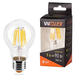 Светодиодная лампа WOLTA FILAMENT  25Y60BLFT9E27 "Груша" А60 9Вт 900лм 3000К E27 1/10/50 25Y60BLFT9E27