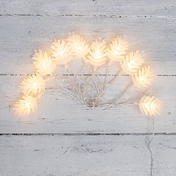Гирлянда светодиодная Шишки 1,5 м, 10 LED, прозрачный ПВХ, цвет свечения теплый белый, 2 х АА (батарейки не в комплекте) NEON-NIGHT 303-098