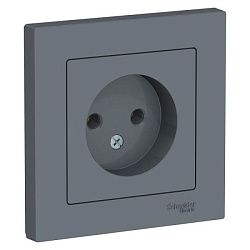 Розетка 1-м СП AtlasDesign 16А IP20 без заземл. в сборе грифель SE ATN000740 1240410