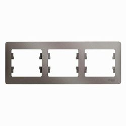 Рамка 3-м Glossa горизонт. платина SE GSL001203 454517