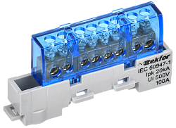 TEKFOR Шина N "ноль" изолированная на универсальном держателе 6х9-8-С IEK TF-NN10-08-KL-K07