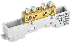 TEKFOR Шина L "фаза" неизолированная на универсальном держателе 8х12-4-Ср IEK TF-NN20-04-DL-K03