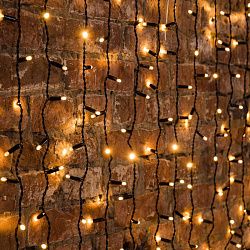 Гирлянда светодиодная Занавес 2х3м 600 LED ТЕПЛЫЙ БЕЛЫЙ черный ПВХ IP65 постоянное свечение 230В нужен блок 303-500 235-146