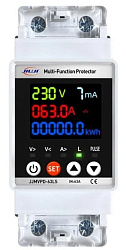 Однофазное реле напряжения и тока с дисплеем и Wi-Fi, 63А JJMVPD-63LWS