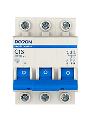 Автоматический выключатель ВА47-29 3P С16A 4,5кА mcb29-3-C16-dek